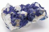 Sparkling, Blue Azurite Encrusted Quartz Crystals - China #197103-1